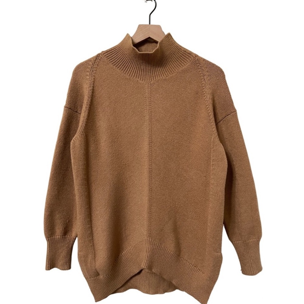 Anthropologie Maeve Mock Neck Tan Sweater XS